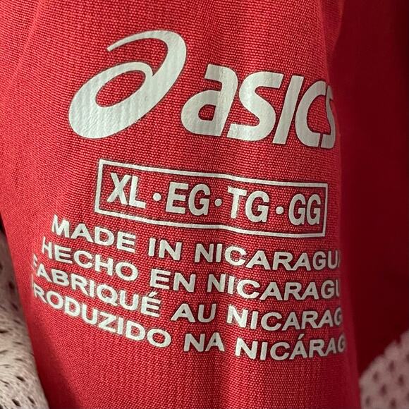 NEW ASICS Junior's Upsurge Windbreaker Jogger Track Pants Red Size XL Athleisure - Picture 5 of 5